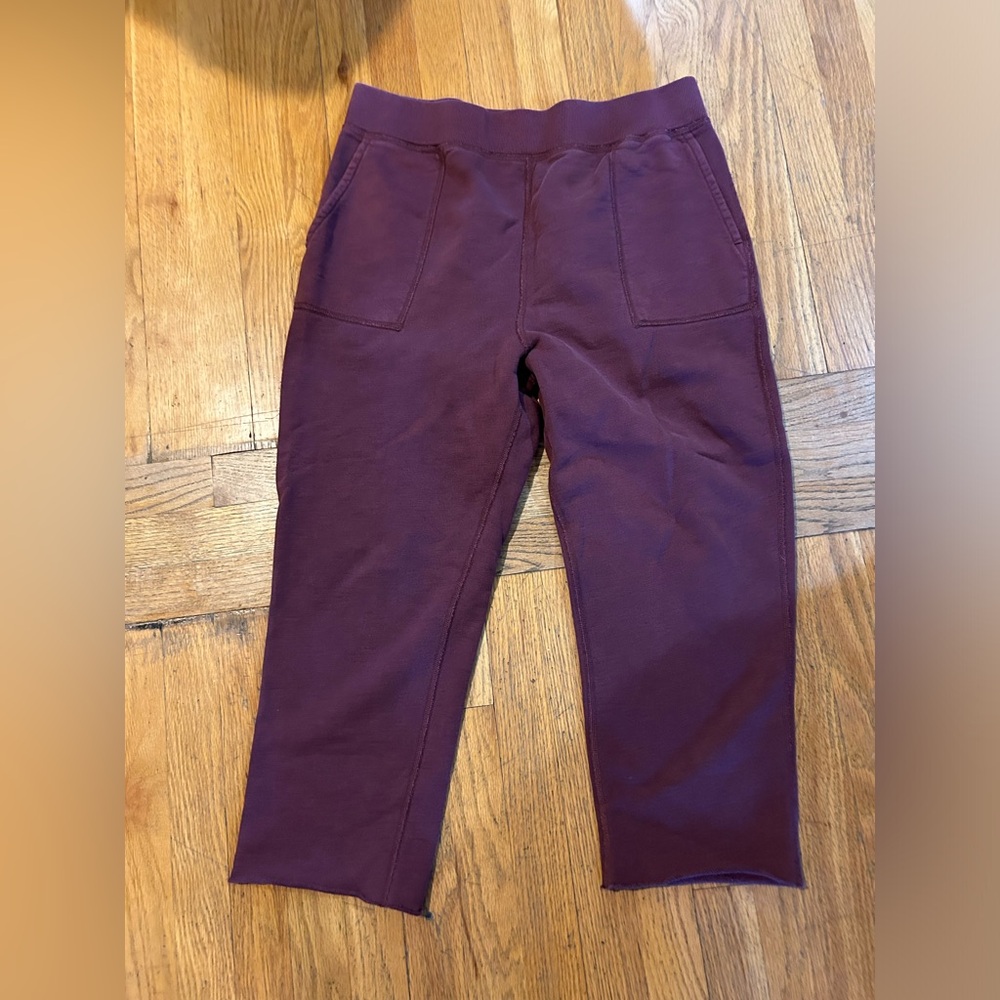 Rag & Bone burgundy cropped sweatpants size Large!